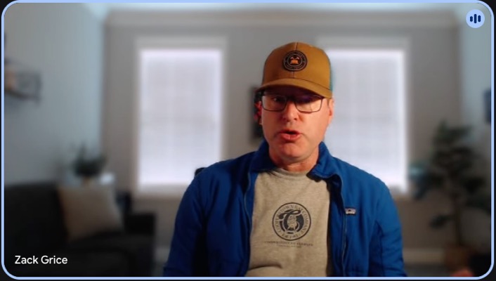 Zack Grice on a video call